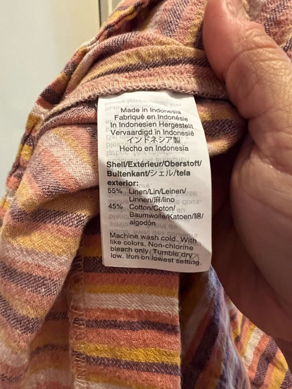 Madewell Linen Button-Back Stripped V-neck Short Sleeve Dress - Picture 11 of 11